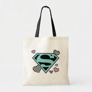 Skater Meisje Supergirl Harten S-Shield Tote Bag