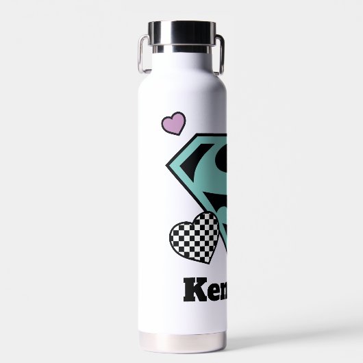 Skater Meisje Supergirl Harten S-Shield Waterfles (Voorkant)
