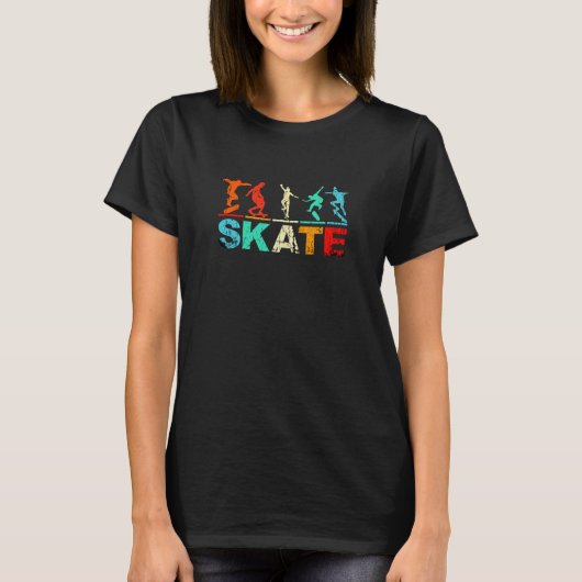 Skater met skateboard t-shirt (Voorkant)