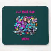 Skater Mom & Son Graffiti Dark Teal Mousepa Muismat (Voorkant)