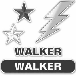 Skater Naam - Zwart-wit Skateboard Stickers