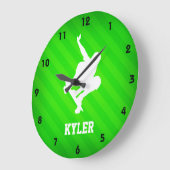 Skater; Neon Green Stripes Grote Klok (Hoek)