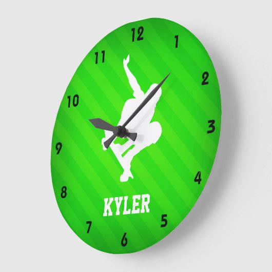 Skater; Neon Green Stripes Grote Klok (Hoek)