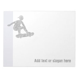 Skater op Skateboard Logo en Slogan Notitieblok