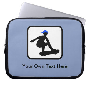  Skater op Skateboard Logo Laptop Sleeve