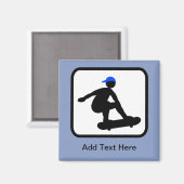 Skater op Skateboard Logo Magneet (Voorkant / Achterkant)