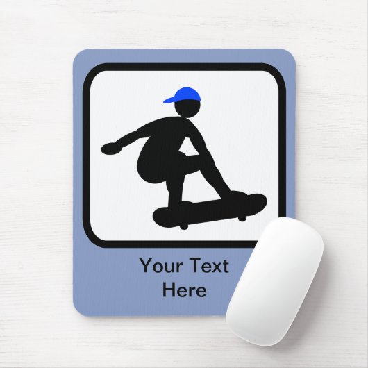 Skater op Skateboard Logo Muismat (Met muis)