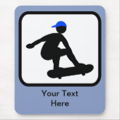  Skater op Skateboard Logo Muismat (Voorkant)