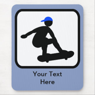 Skater op Skateboard Logo Muismat