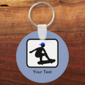  Skater op Skateboard Logo Sleutelhanger (Voorkant)