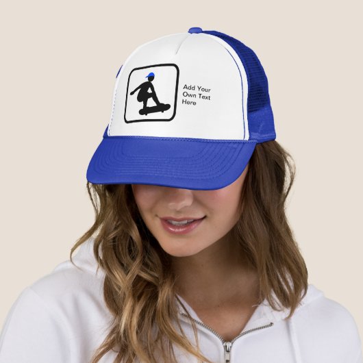 Skater op Skateboard Logo Trucker Pet (In situ)