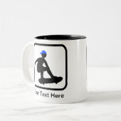 Skater op Skateboard Logo Tweekleurige Koffiemok (Voorkant links)