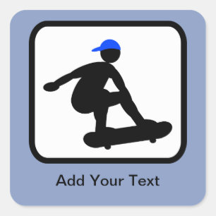  Skater op Skateboard Logo Vierkante Sticker