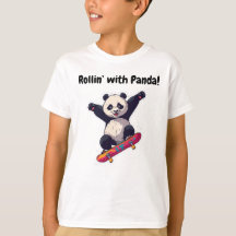 Skater Panda Kids T-Shirt – Cartoon T-shirt
