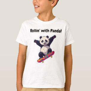 Skater Panda Kids T-Shirt – Cartoon T-shirt