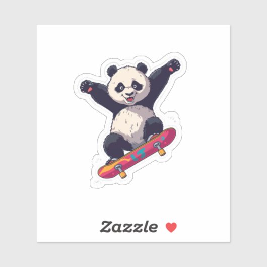 Skater Panda Sticker – Cartoon Decal (Vel)