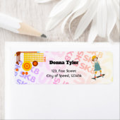 Skater Park Leuk Meisje Verjaardagsfeest Etiket (Insitu)