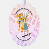 Skater Park Leuk Meisje Verjaardagsfeest Ornament Kaart (Links)