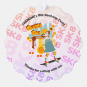 Skater Park Leuk Meisje Verjaardagsfeest Ornament Kaart (Voorkant)