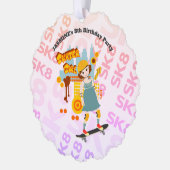 Skater Park Leuk Meisje Verjaardagsfeest Ornament Kaart (Links)