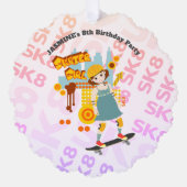 Skater Park Leuk Meisje Verjaardagsfeest Ornament Kaart (Voorkant)