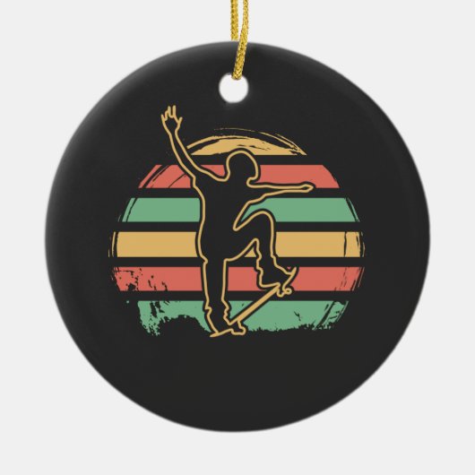 Skater Retro Keramisch Ornament (Voorkant)