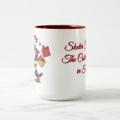 Skater Santa – The Coolest Claus in Town Tweekleurige Koffiemok (Center)