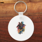 Skater Shepherd � Cool Skateboard Dog Sleutelhanger (Voorkant)