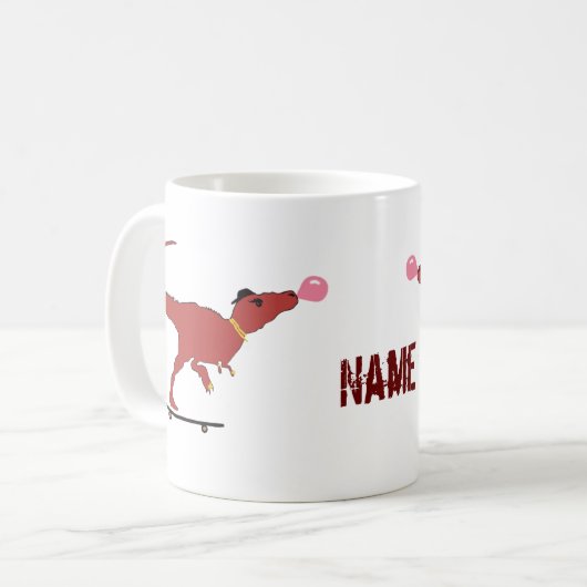 Skater T-rex Koffiemok (Voorkant links)