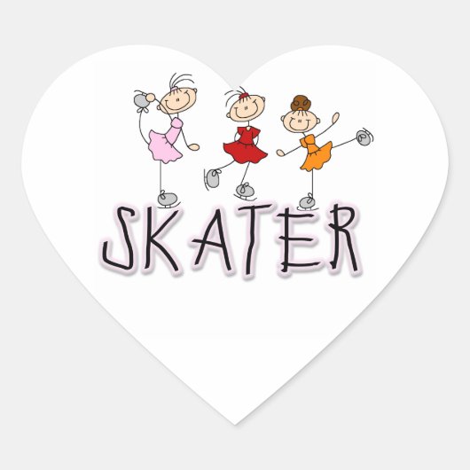 Skater T-shirts en geschenken Hart Sticker (Voorkant)