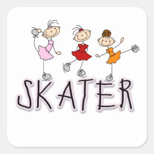 Skater-T-shirts en geschenken Vierkante Sticker