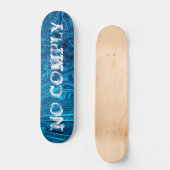 Skater Trick No Compliing on Blue Abalone Fractal Persoonlijk Skateboard (Voorkant)