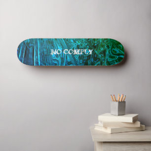 Skater Trick No Comply Blue Green Paua Fractal Persoonlijk Skateboard