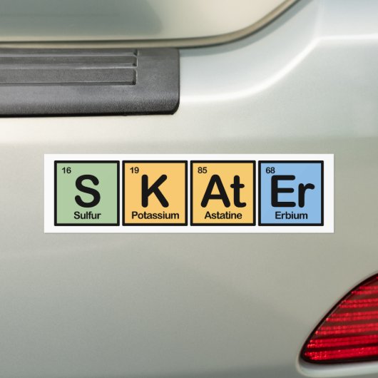 Skater van Elementen Bumpersticker (Op auto)
