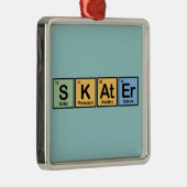 Skater van Elementen Metalen Ornament (Rechts)