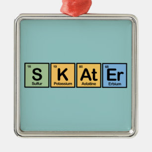Skater van Elementen Metalen Ornament