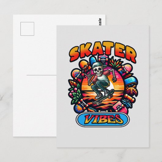 SKATER VIBES! BRIEFKAART (Voorkant / Achterkant)