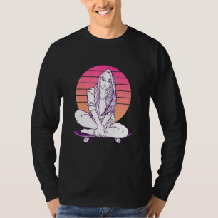 Skater voor Meisjes Skateboard T-shirt