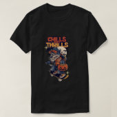 Skater Weerwolf Halloween Chills en Thrills Retro T-shirt (Design voorkant)
