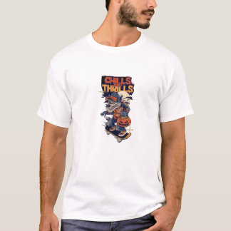 Skater Werewolf Halloween T-shirt – Retro "Chills