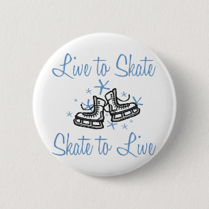SkaterChick Live naar Schaats Ronde Button 5,7 Cm