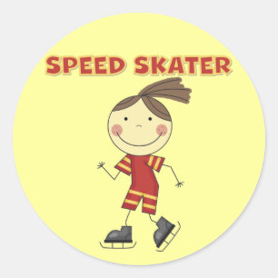 Skaterhemden voor meisjes en Gifts Ronde Sticker