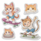 Skaterkat Sticker (Voorkant)