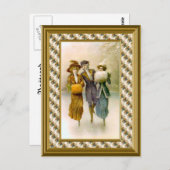 Skaters c. 1890 briefkaart (Voorkant / Achterkant)