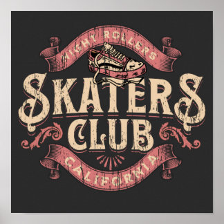 Skaters club die in moeilijkheden verkeert, emblee poster