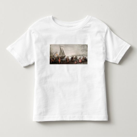 Skaters en een golffeest op het ijs kinder shirts (Voorkant)