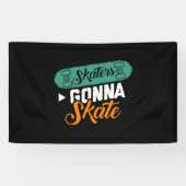 Skaters Gonna Schaats-Cute Roller Derby Roller Ska Spandoek (Horizontaal)