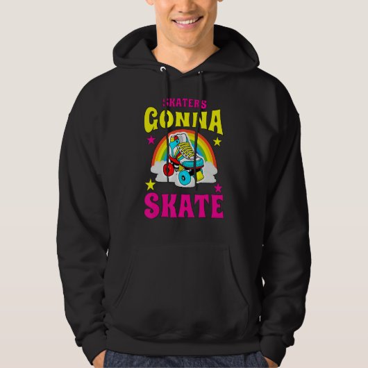 Skaters Gonna Schaats Roller Schaats Hoodie (Voorkant)