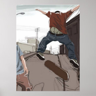 Skaters in het Poster Street