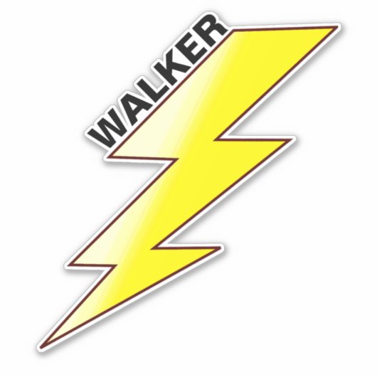 Skater's Name & Lightning Bolt Design - Skateboard Sticker (Voorkant)